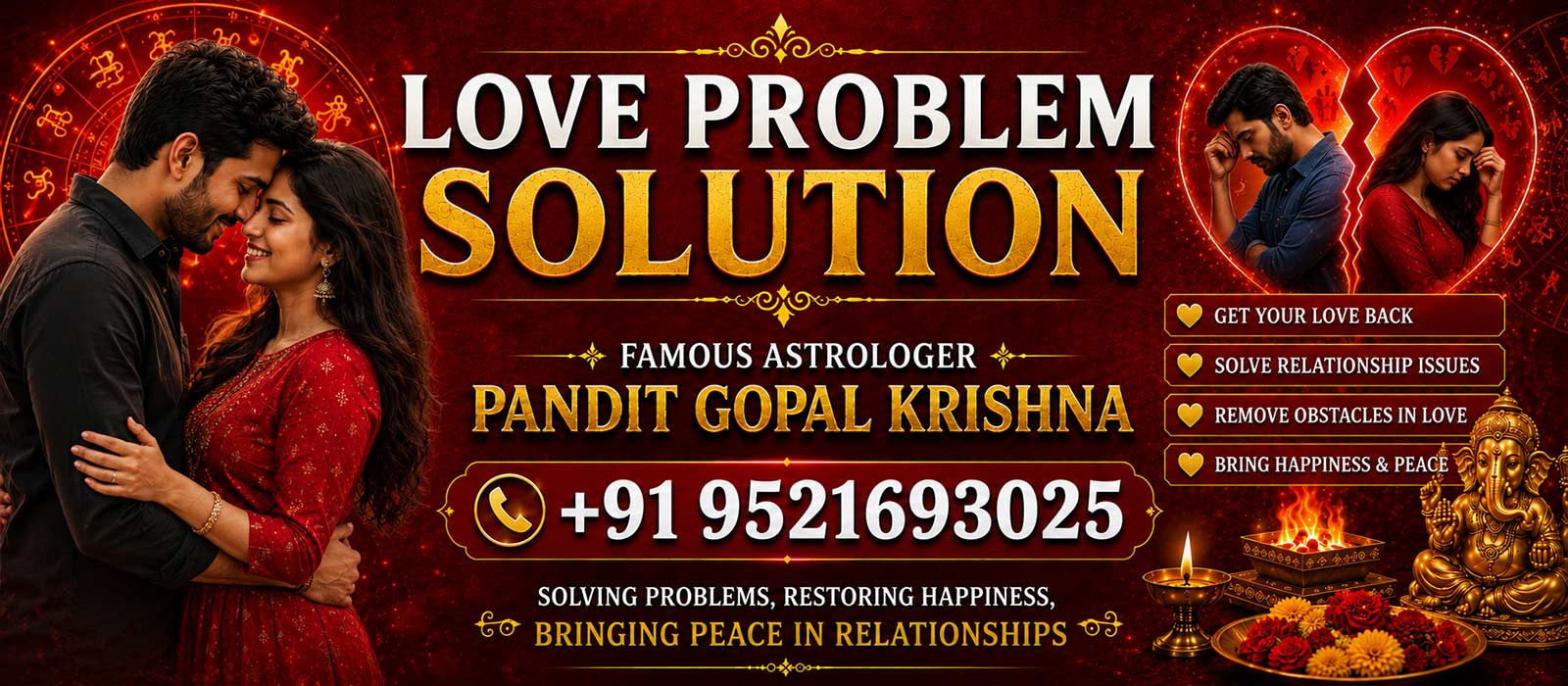 Astrologer Pandit Gopal Krishna Ji Call +91-9521693025